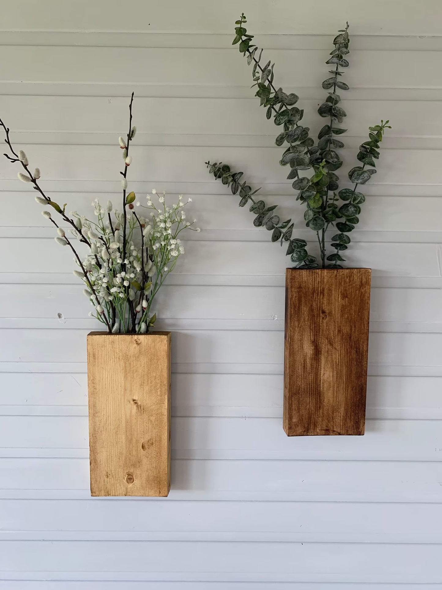 Wall Pockets, wooden wall mounted flower display