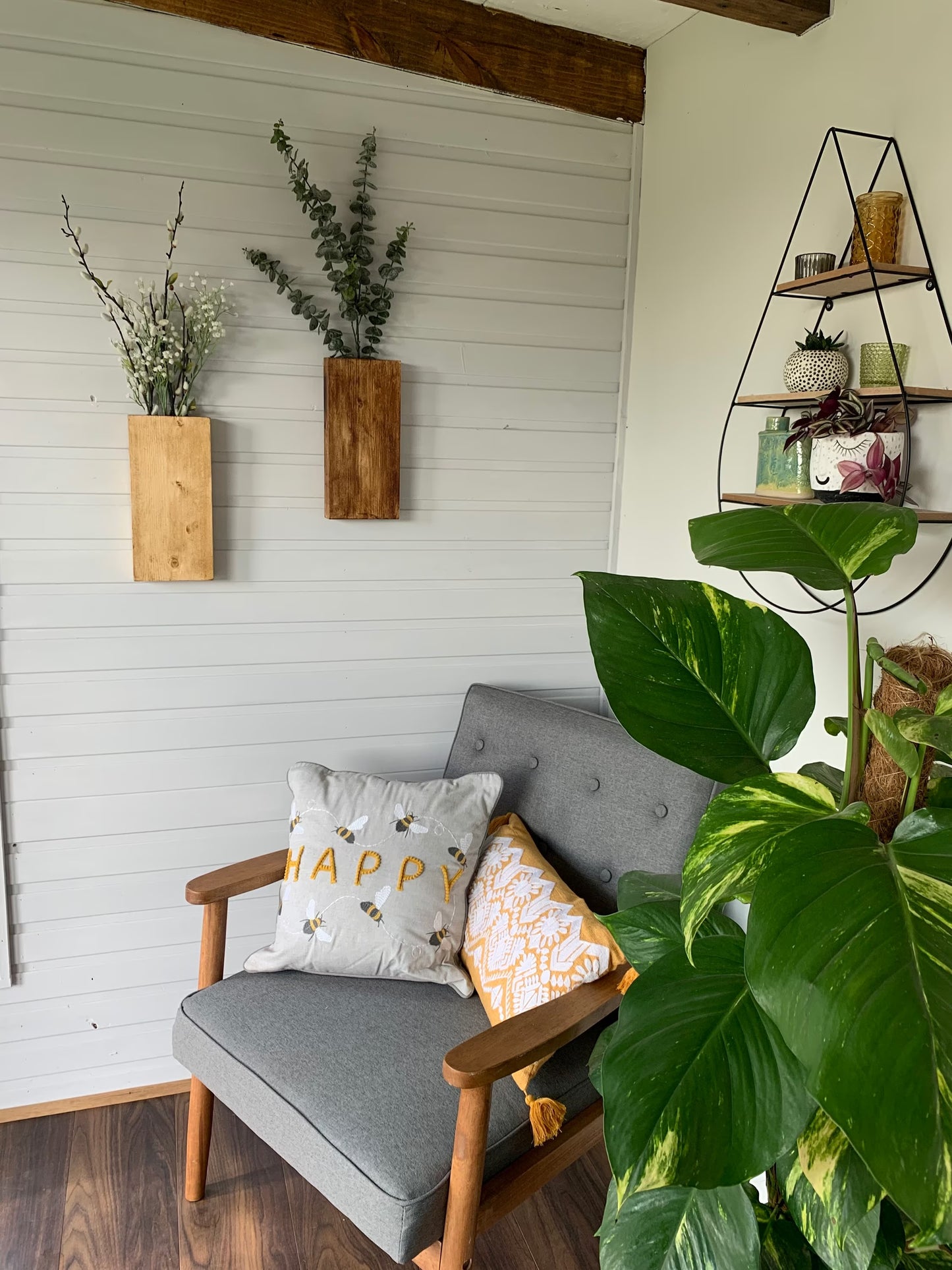 Wall Pockets, wooden wall mounted flower display